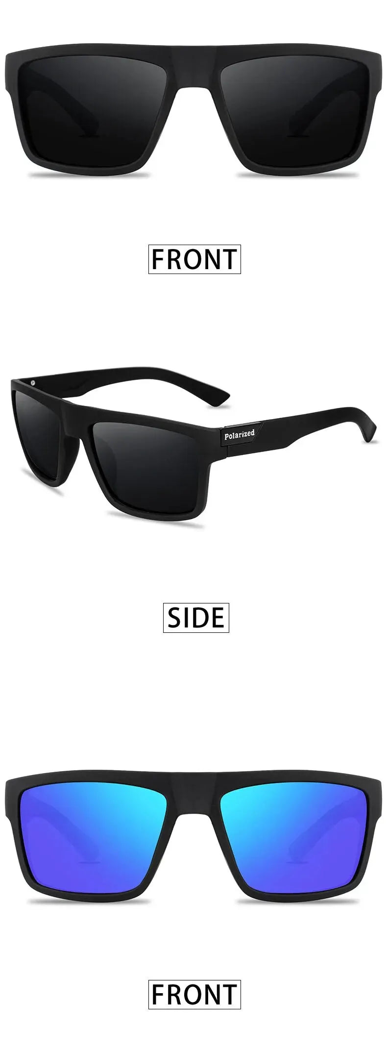 Luxury Polarized Sunglasses Fashion Square Male Sun Glasses Vintage Driving Fishing Eyeglasses Sport Shades UV