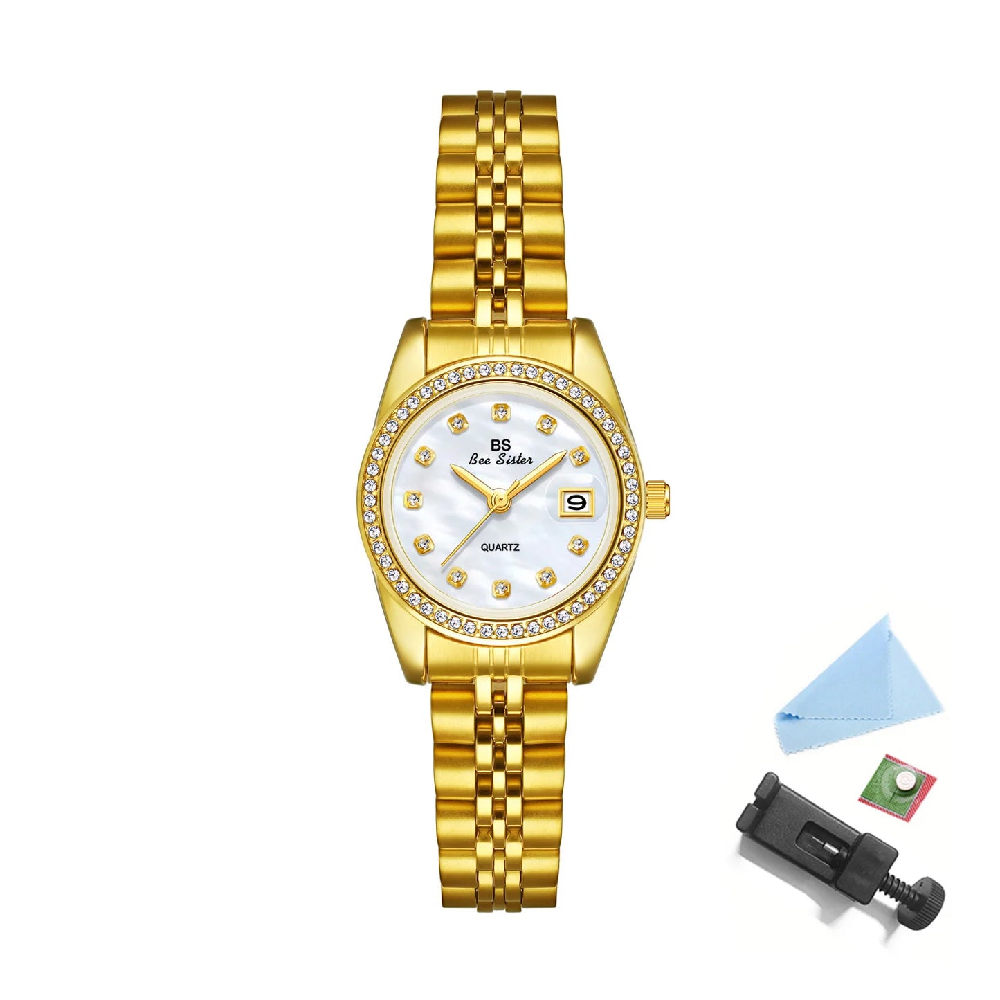 Woman Watch High Quality Luxury Fashion Stainless Steel Quartz Watches Gold Bracelet Waterproof Calendar Female Dress Clock