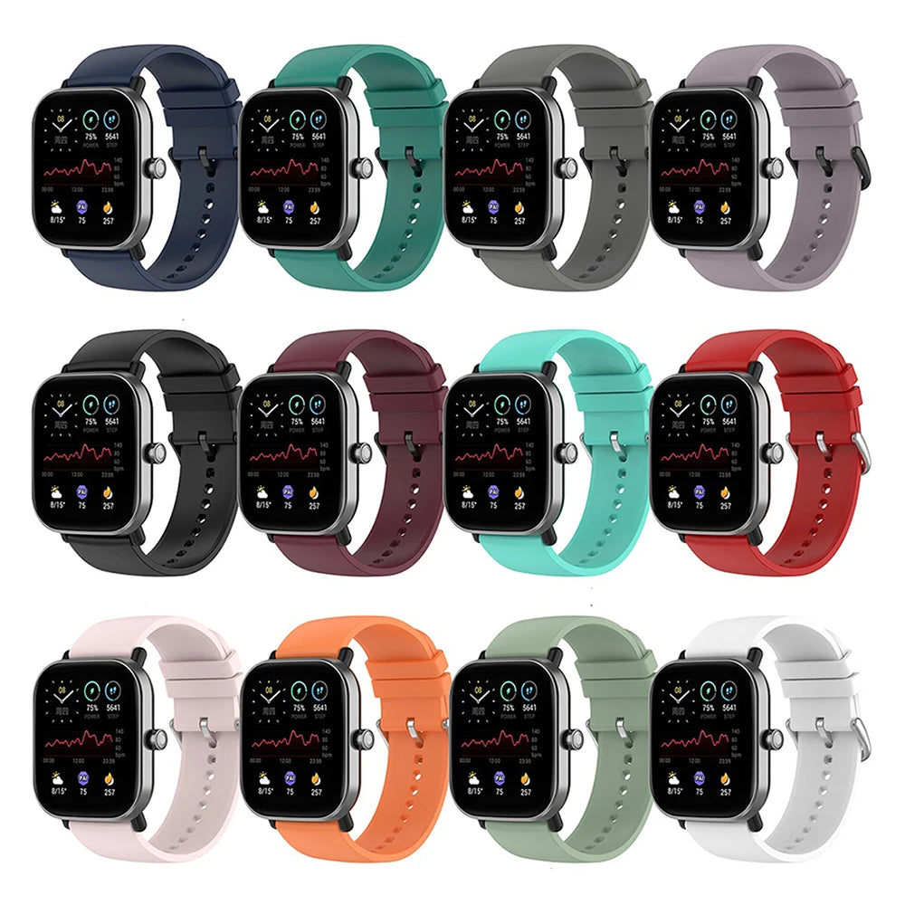 20mm Silicone Strap For Huami Amazfit GTS 4/2 Mini GTS 3 2e Smart Watch Band for Huami Amazfit Bip 3/Bip U Pro