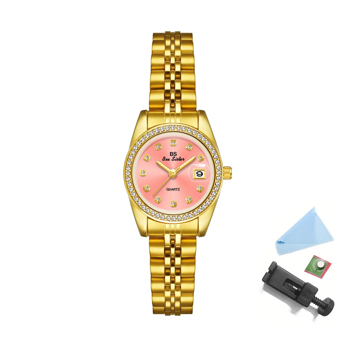 Woman Watch High Quality Luxury Fashion Stainless Steel Quartz Watches Gold Bracelet Waterproof Calendar Female Dress Clock