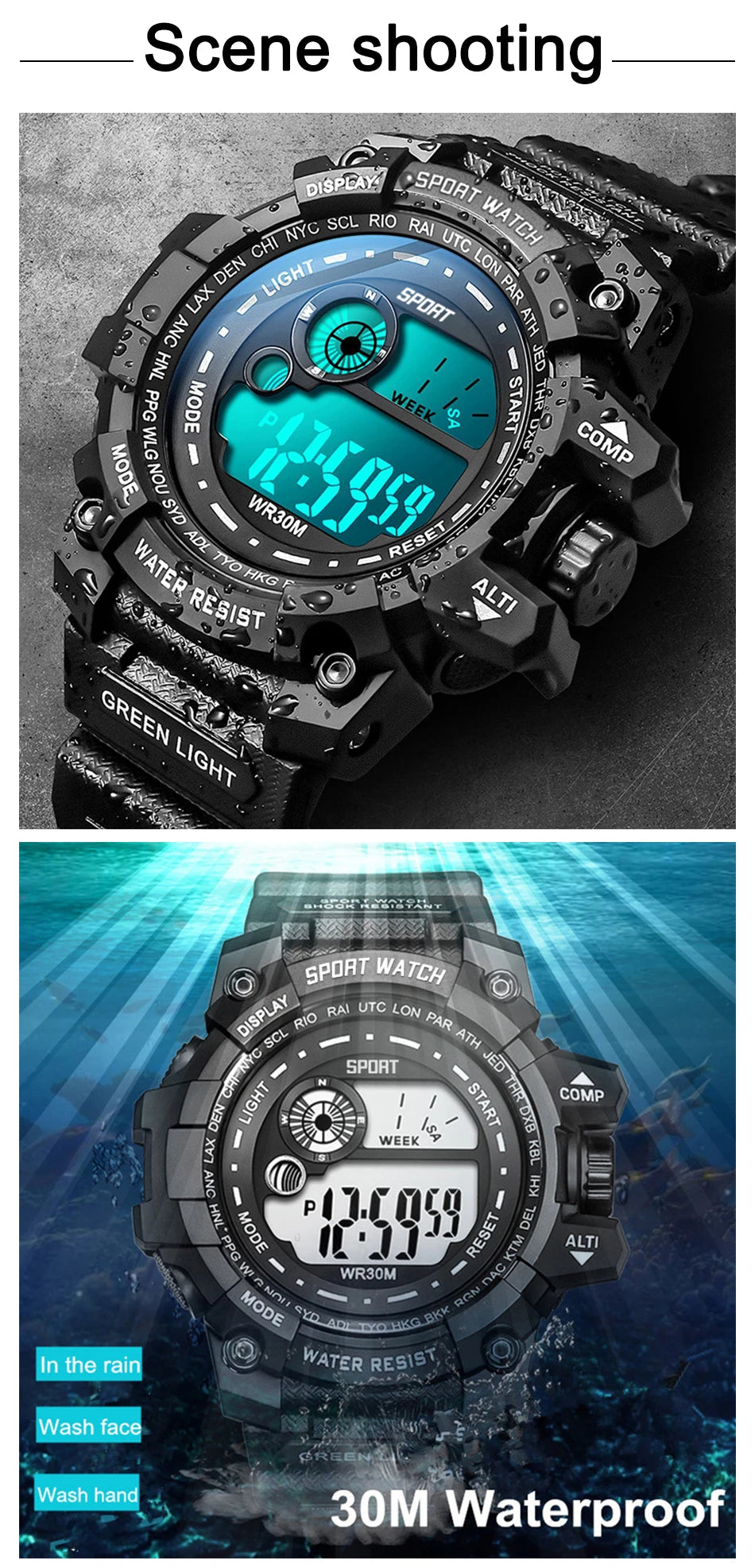 New Men LED Digital Watches Luminous Fashion Sport Waterproof Watches For Man Date Army Military Clock Relogio Masculino