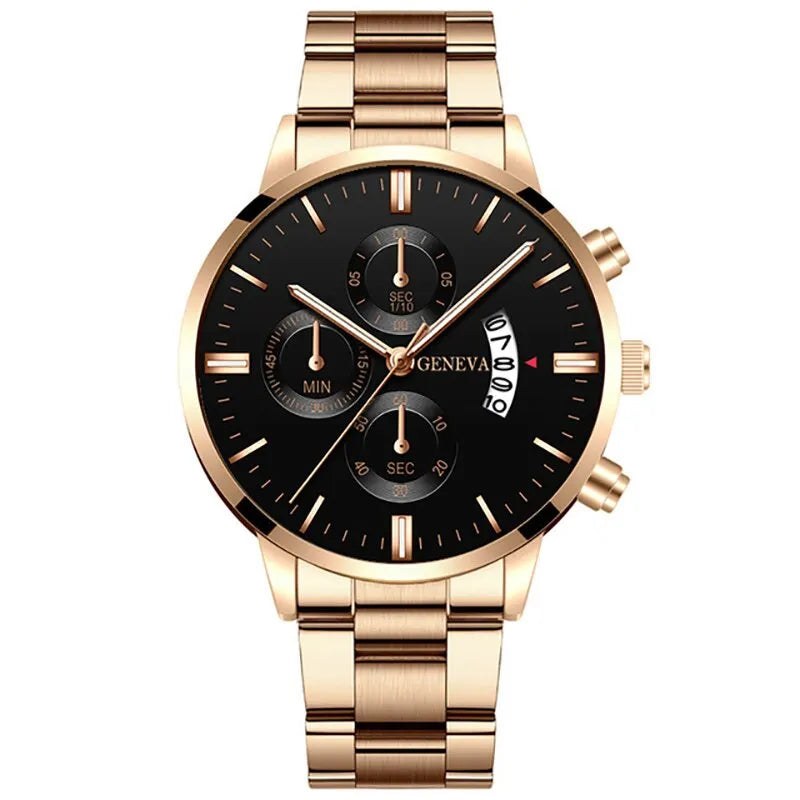 Fashion Men Stainless Steel Watch Luxury Calendar Quartz Wrist Watch Mens Business Watches for Man Clock Montre Homme