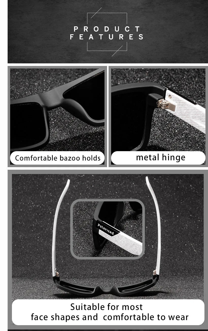 Fashion Sunglasses Square Male Sun Glasses Vintage Driving Fishing Travel Eyeglasses Sport Shades Classic